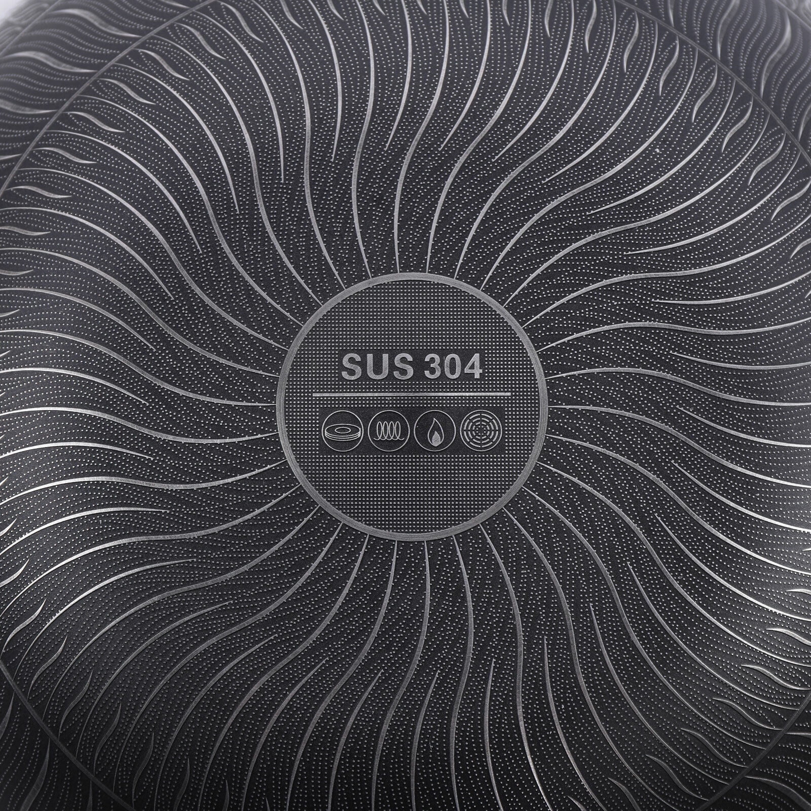 DENEST Double Sided Honeycomb Non-stick Cooker Frying Pan Stainless Wok w/ Glass Lid