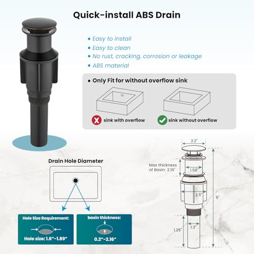 gotonovo Bathroom Vessel Sink Faucet Single Handle Brass Long Reach Bathroom Faucet 1 Hole Deck Mounted Mixer Tap with Pop Up Drain Brushed Nickel