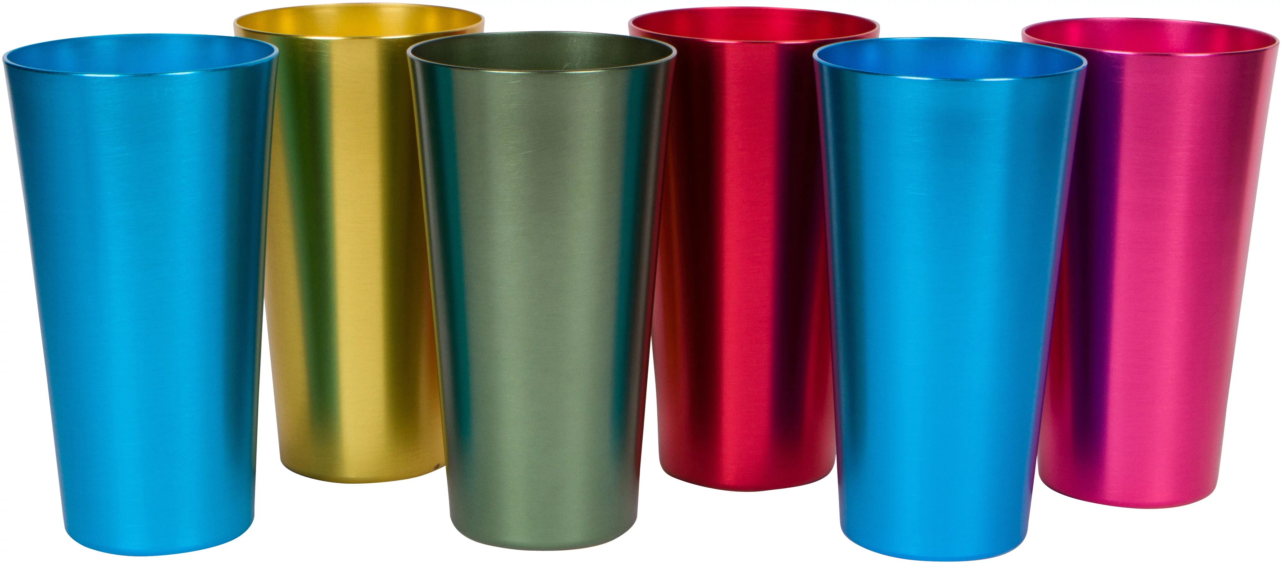 20 oz. Retro Aluminum Tumblers - 6 cups - By Trademark Innovations (Assorted Colors)