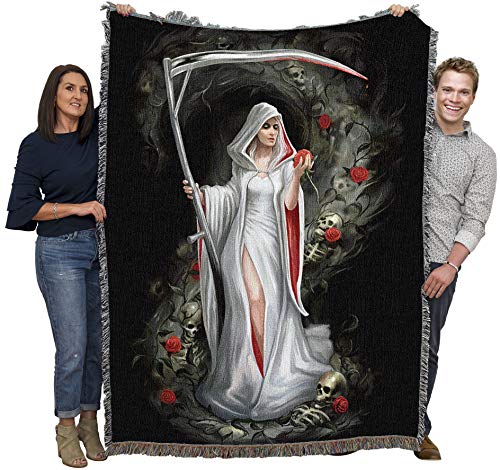 Pure Country Weavers Summon The Reaper Woven Blanket by Anne Stokes - Fantasy Gift Cotton Tapestry Throw - Made in The USA - 72
