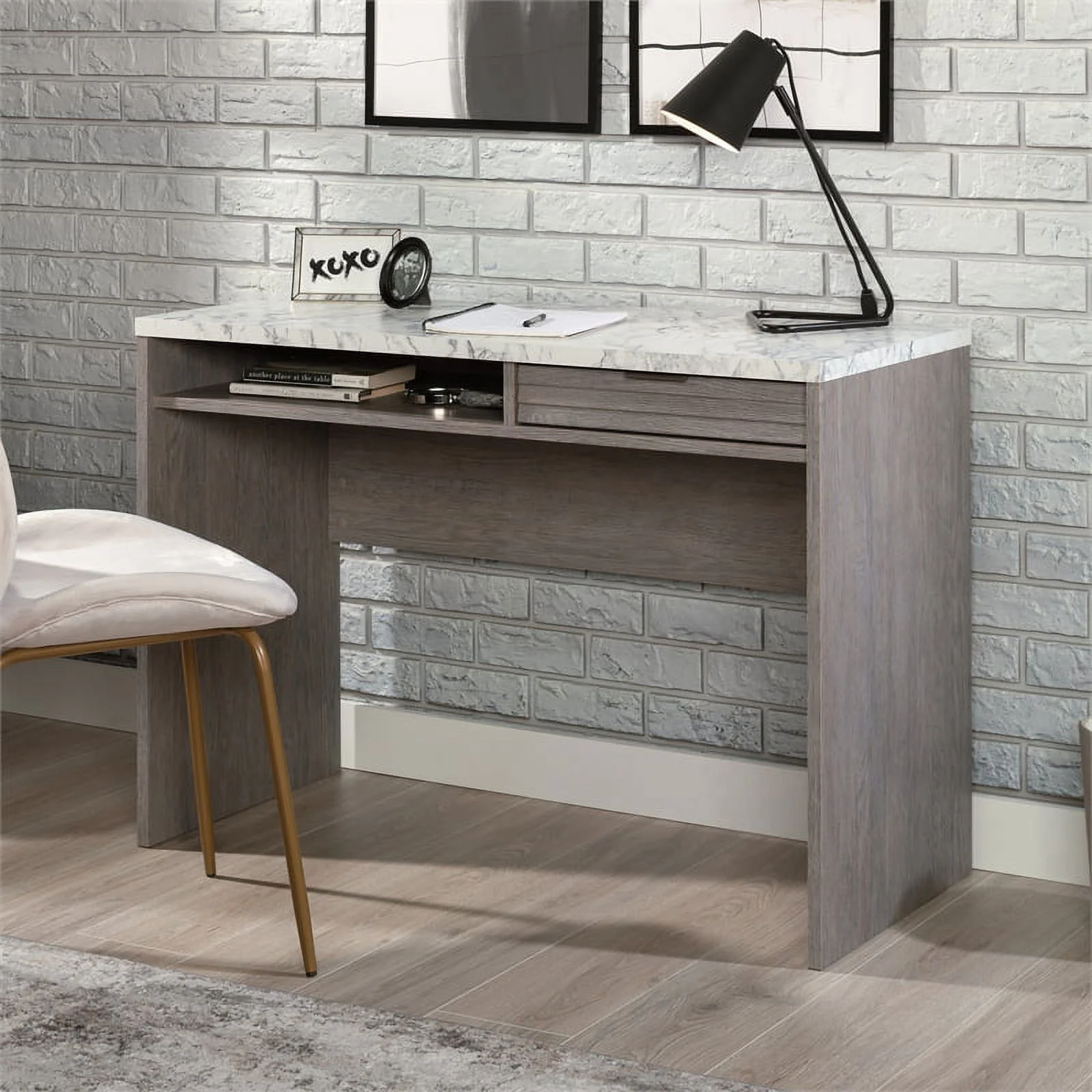 UrbanPro Modern Engineered Wood Writing Desk in Ashen Oak Finish