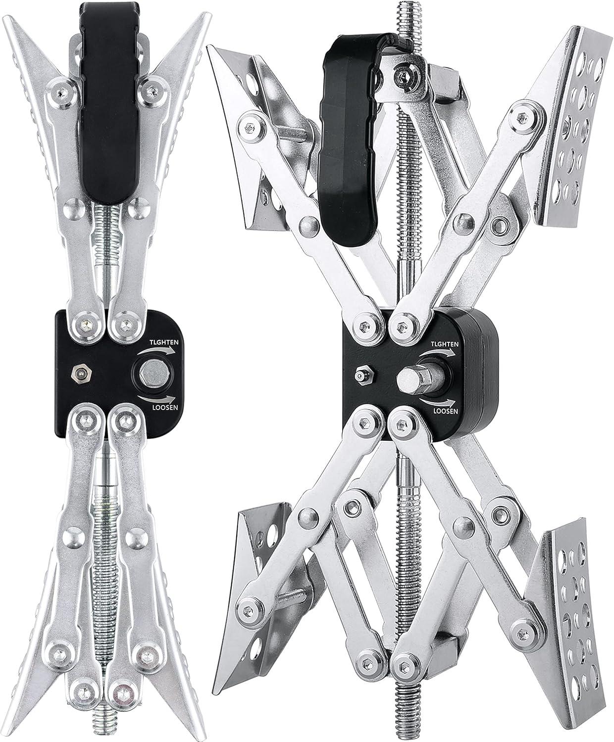 Maxchock X-Shaped Wheel Chock Stabilizer (Allow Drill Adjust) Tandem-Axle Trailer RV Tire Wheel Stop While Camping -Pair