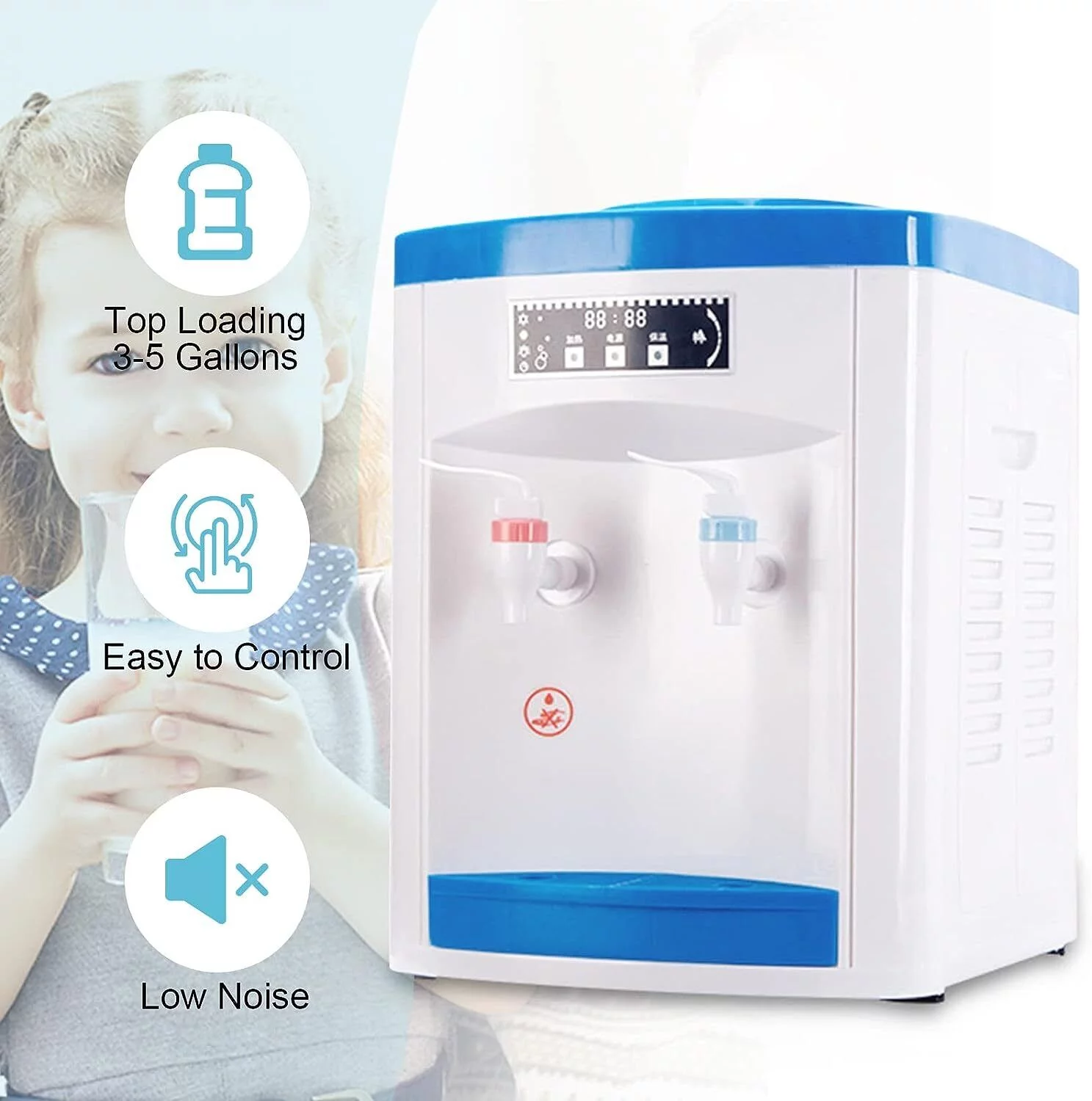 550W Loading Small Water Cooler Dispenser 5 Gallon Cold and Hot Water Dispenser Top