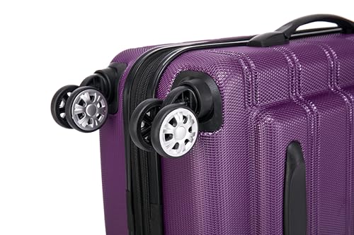Rockland Melbourne Hardside Expandable Luggage with Spinner Wheels, 2TONENAVY, 2 Piece (20/28)