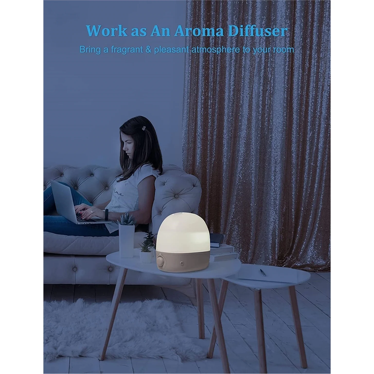 3-in-1 Humidifier, Night Light, and Essential Oil Fragrance Diffuser