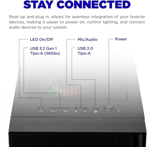 NSXGAMING Nova Desktop Gaming Computer (AMD Ryzen 5 5600G, 16GB 2 * 8 GB DDR4 3600, 512Gb M2 NVME SSD, RGB Fans, W11 64-bit Ready, Wify Ready, Mouse and Keyboard)
