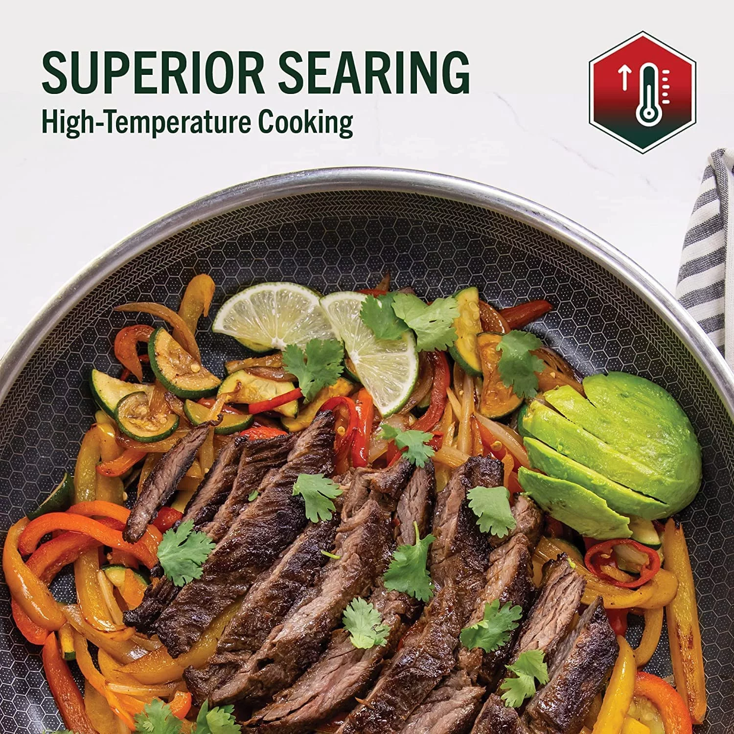 HexClad 6 Piece Hybrid Stainless Steel Cookware Pan Set 8