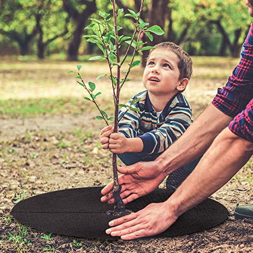 20.47 Inch Non-Woven Tree Mulch Ring（8 Pack）, Weed Barrier Mat,Degradable Tree Mulch Used to inhibit Weed Growth and Landscape Weed Control Plant Root Protection
