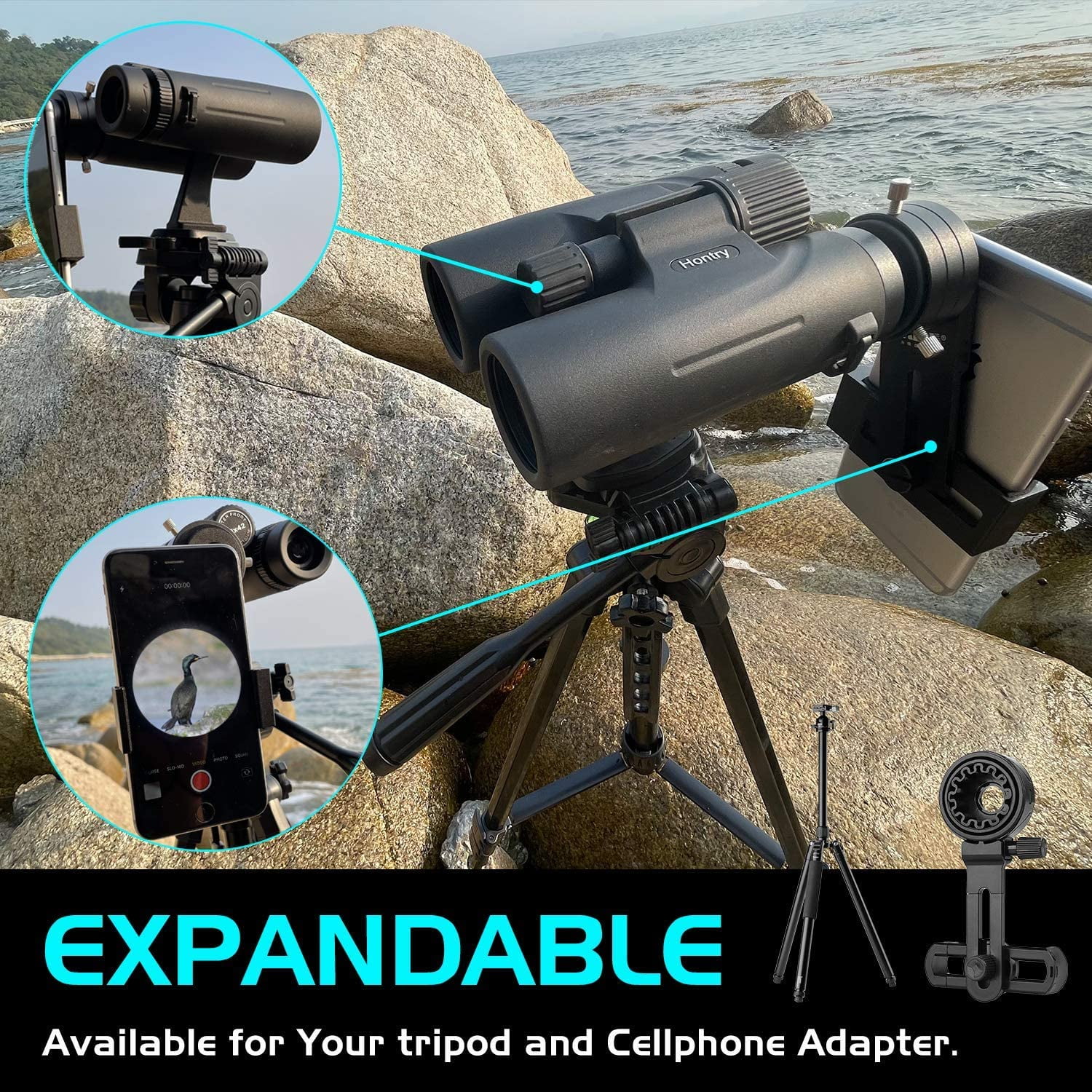 Hontry 10x42 Waterproof IPX6 Binoculars for Bird Watching and Hunting