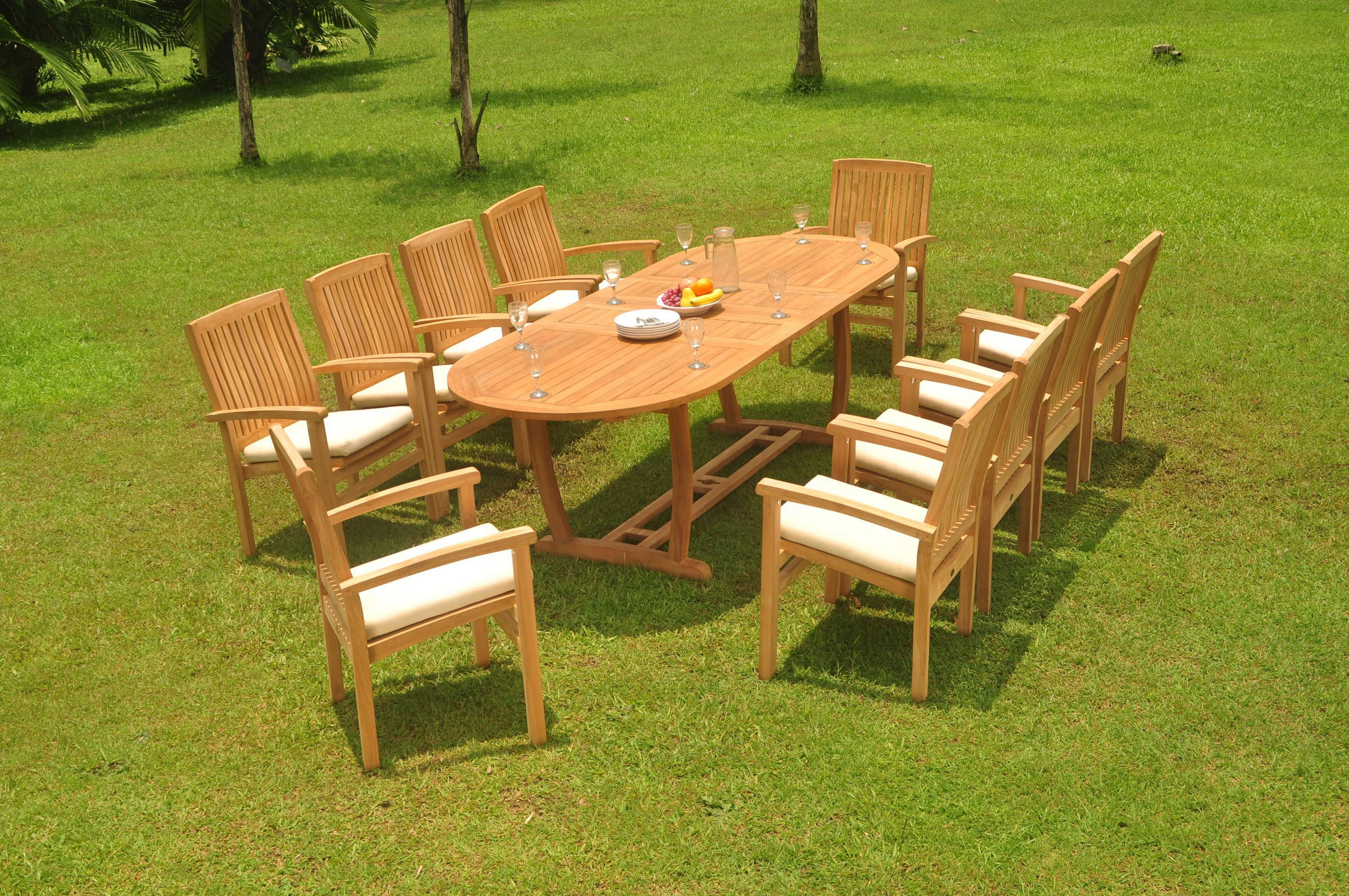 Grade-A Teak Dining Set: 10 Seater 11 Pc: 94