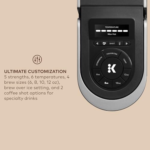 Keurig K-Cafe Single-Serve K-Cup Coffee Maker, Latte Maker and Cappuccino Maker, Comes with Dishwasher Safe Milk Frother, Coffee Shot Capability, Compatible with all Keurig K-Cup Pods, Dark Charcoal