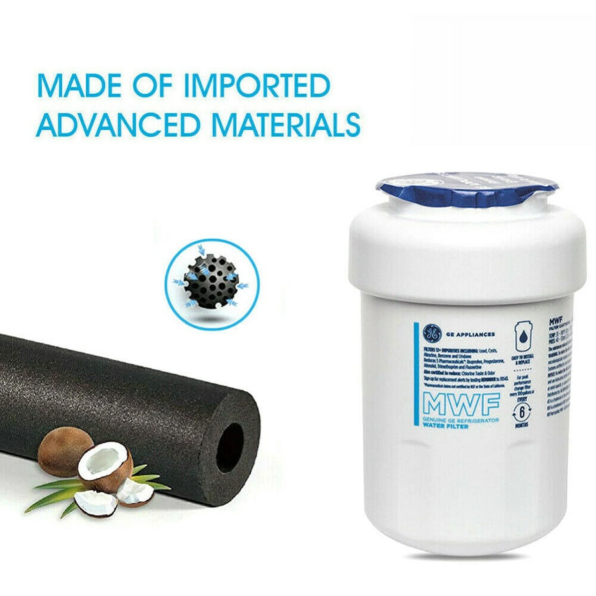 2Pack MWF Refrigerator Water Filter Replacement for Smart Refrigerator, Compatible with SmartWater MWF, MWFINT, MWFP, MWFA,GWF, GWFA FMG-1, WFC1201, RWF1060,9991,PC83879