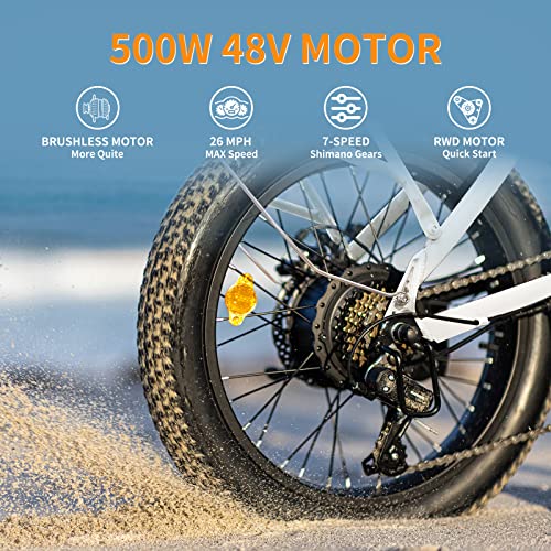 Jasion EB7 2.0 Electric Bike for Adults, 850W Motor 28MPH Max Speed Folding Ebike, 48V 10AH Removable Battery, 20