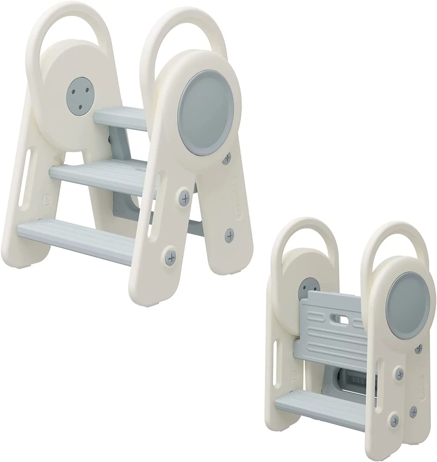 Banasuper Foldable Toddler Step Stool for Kids for Bathroom Sink Toilet Potty Training Learning Kitchen Counter Learning Helper Step Ladder,Blue