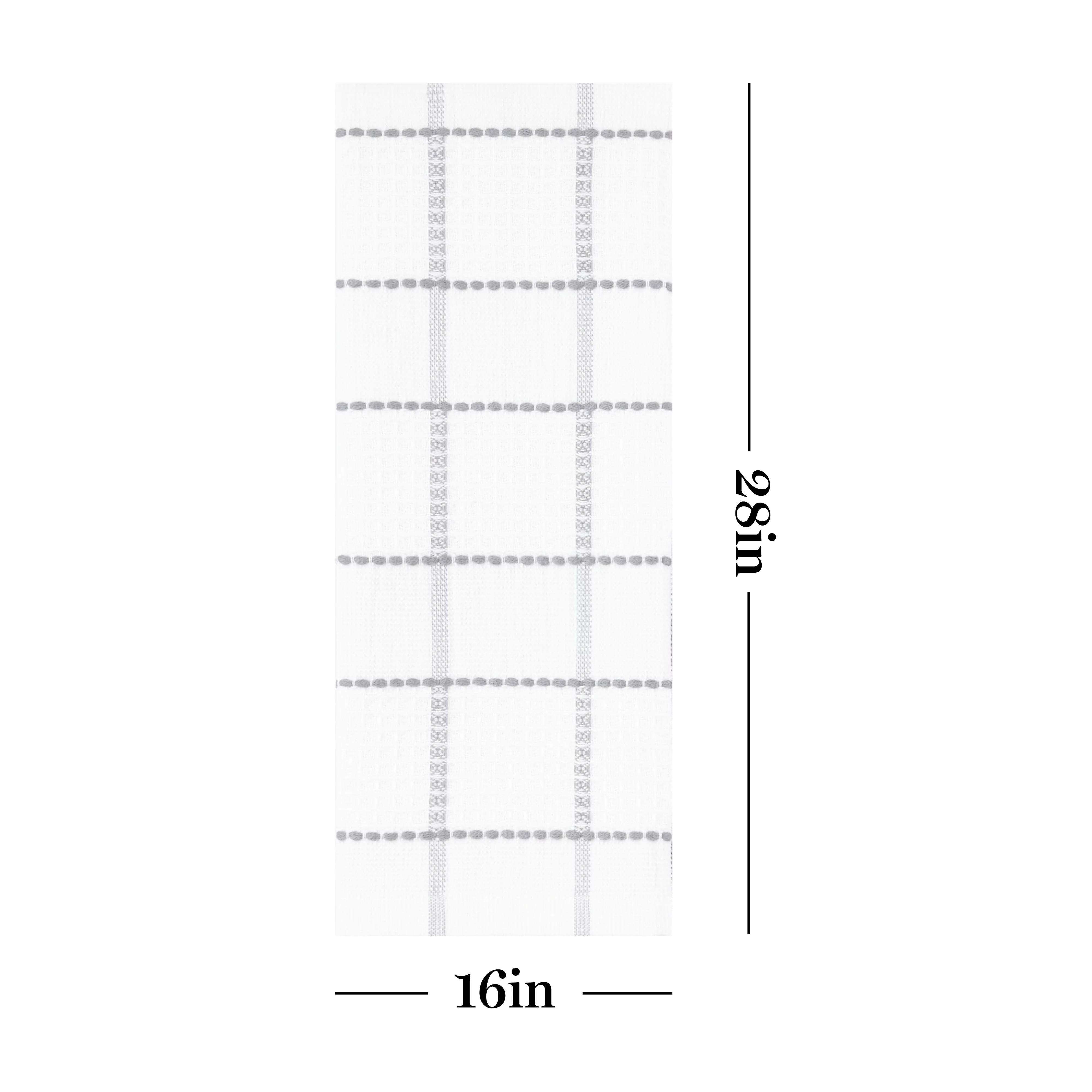 Martha Stewart Modern Waffle Kitchen Towel Set 6-Pack, Grey, 16