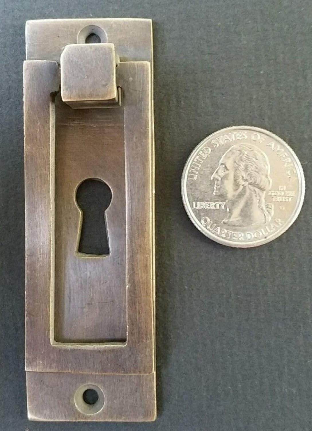 4 Arts and Crafts,Mission Style, Brass Handle, Pull,Antique Style Escutcheon,Doors,Locks,Interior Brass,Drawers,Furniture,3 1/8