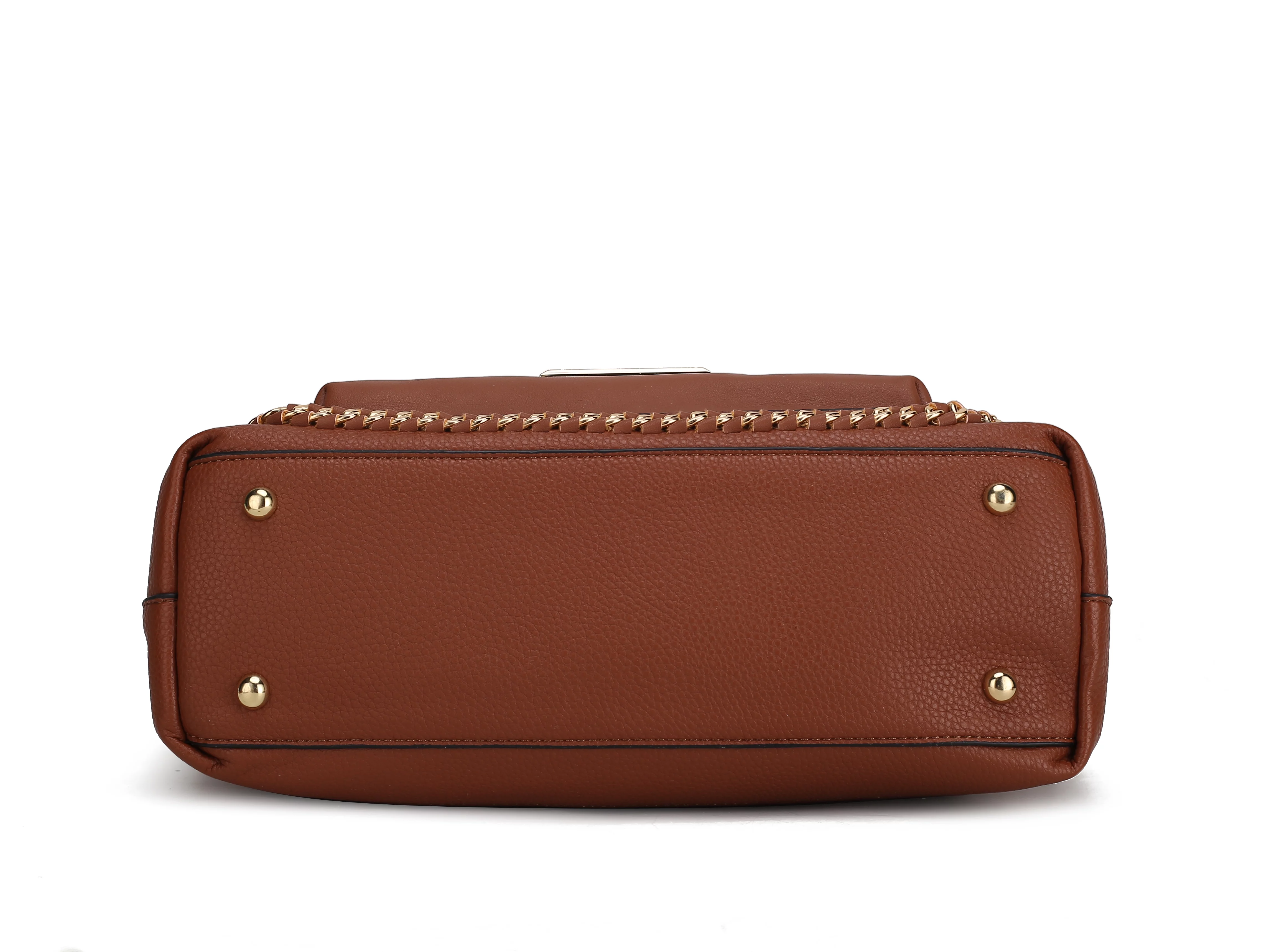 MKF Collection Raya Vegan Leather Women's Shoulder Bag + Crossbody Pouch 2 pcs, Fashion Tote Purse Handbag by Mia K - Pewter