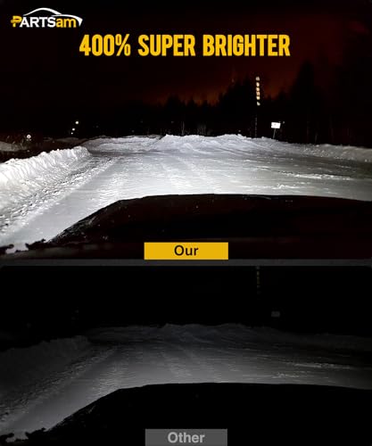 Partsam 2PCS Rectangle H6054 LED Headlights 5x7 7x6 Headlamp Hi/Low Sealed Beam H4 9003 Plug 6054 H5054 Compatible with S10 Blazer Express Van/Wrangler YJ XJ Cherokee Truck Van