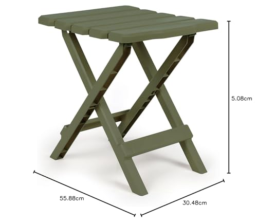 Camco 21045 Small Quick-Folding Adirondack Table, Plastic, Taupe