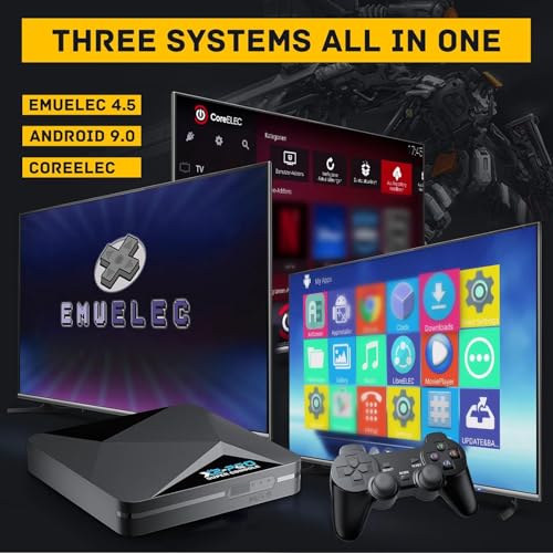 Kinhank Super Console X2 pro with 60000+Games Video Game Console,Retro Game Console with EmuELEC 4.5/Android 9.0 in 1, 2.4G+5G and BT 5.0,2 Gamepad Inside