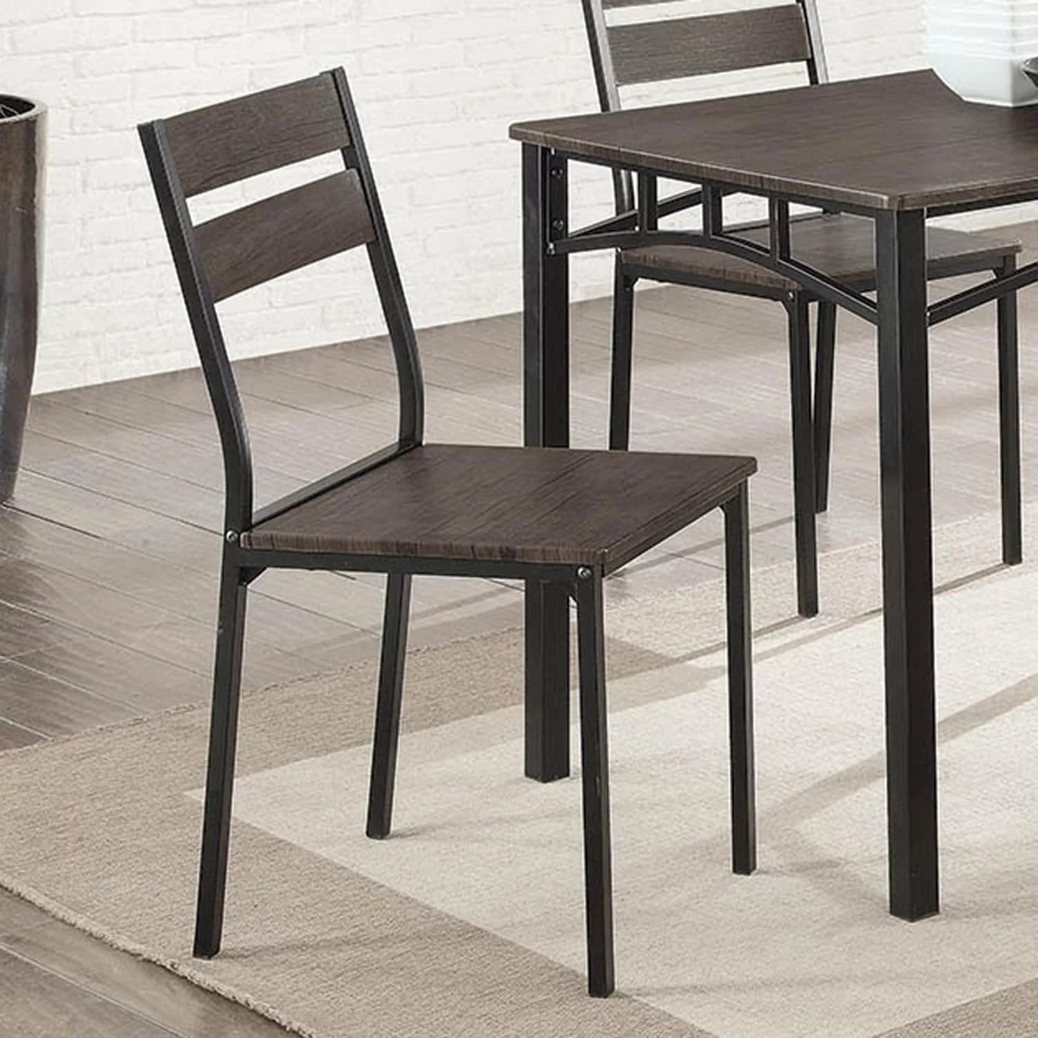 Furniture of America Vae Industrial Brown Metal 5-Piece Dining Set by