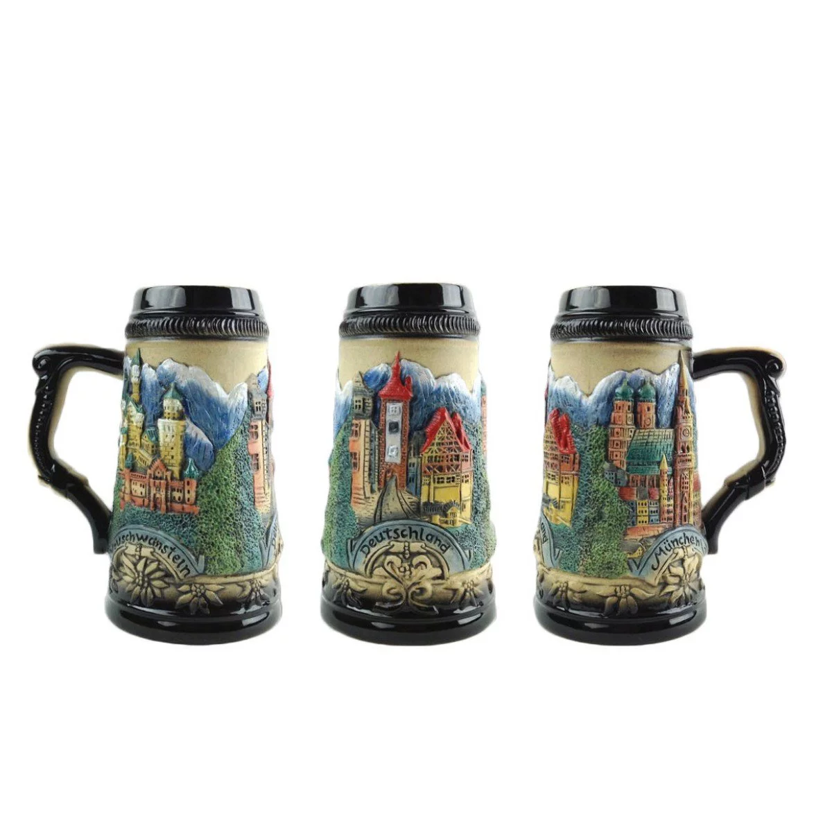 Bavarian Mountain Village Beer Stein