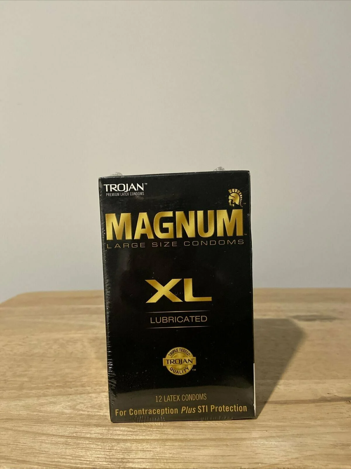 TROJAN Magnum XL Lubricated Premium Latex Condoms 12 Each (Pack of 3)