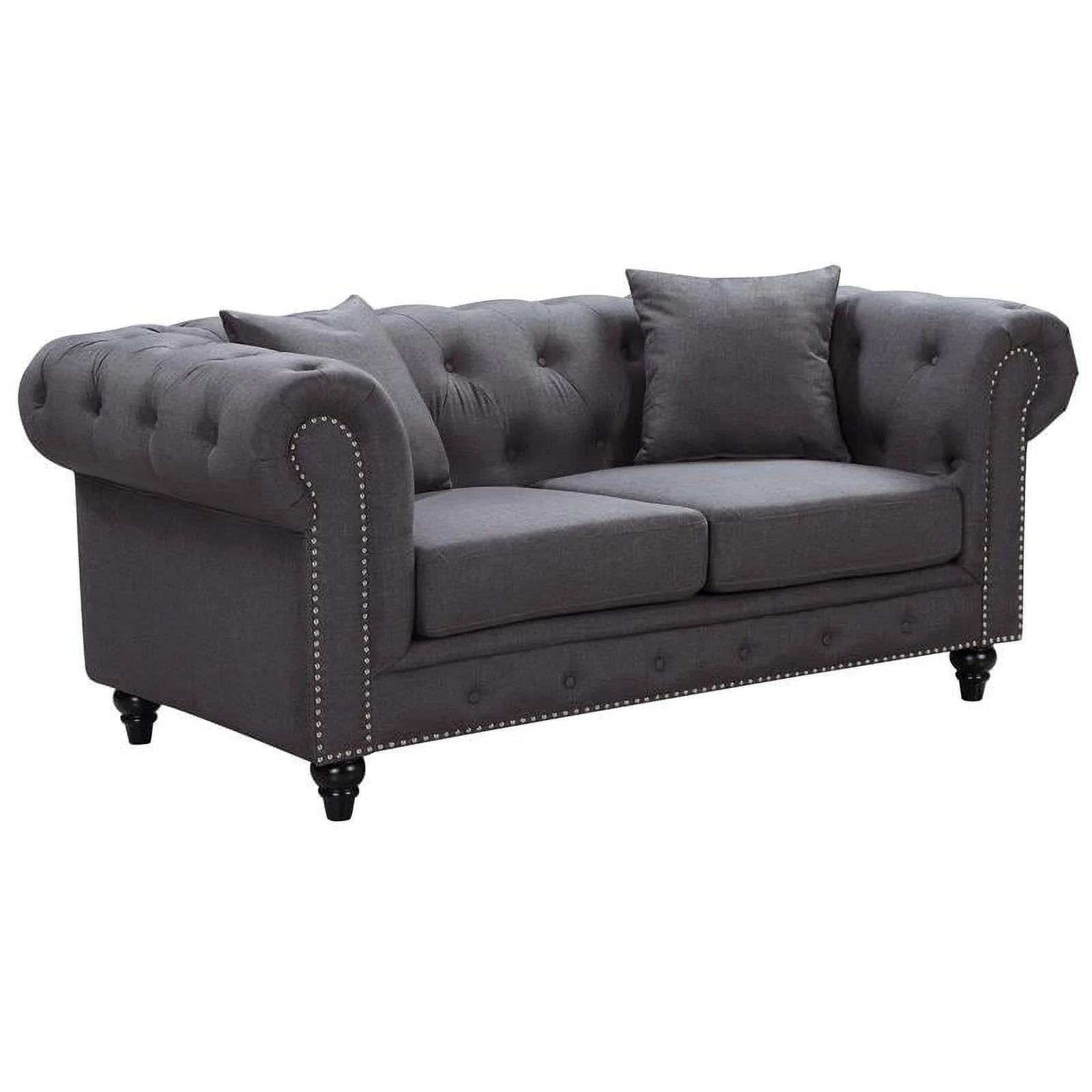 Chesterfield Loveseat with Accent Pillows