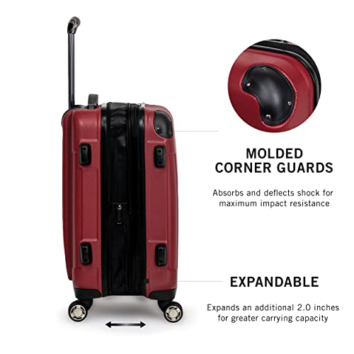 Kenneth Cole REACTION Renegade Luggage Expandable 8-Wheel Spinner Lightweight Hardside Suitcase, Navy Blue, 20-Inch Carry On