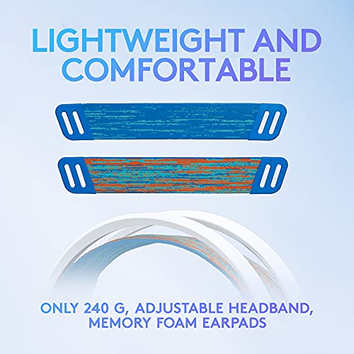 Logitech G535 Lightspeed Wireless Gaming Headset - Lightweight on-ear headphones, flip to mute mic, stereo, compatible with PC, PS4, PS5, USB rechargeable - Black