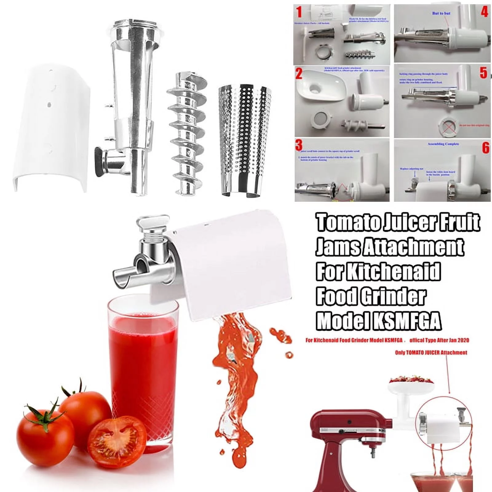 Fruit Juice Sauce Maker Attachement Kit For Kitchenaid Stand Mixer Model KSMFGA