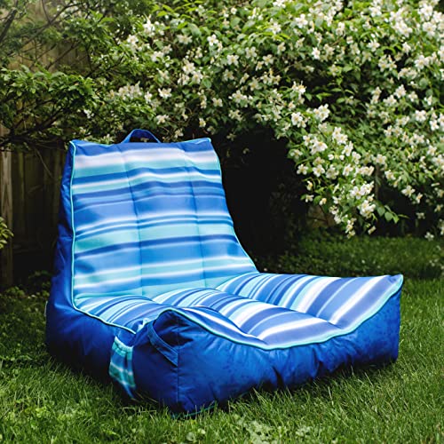 Big Joe Captain's Float No Inflation Needed Pool Lounger, Double Sided Mesh, Quick Draining Fabric