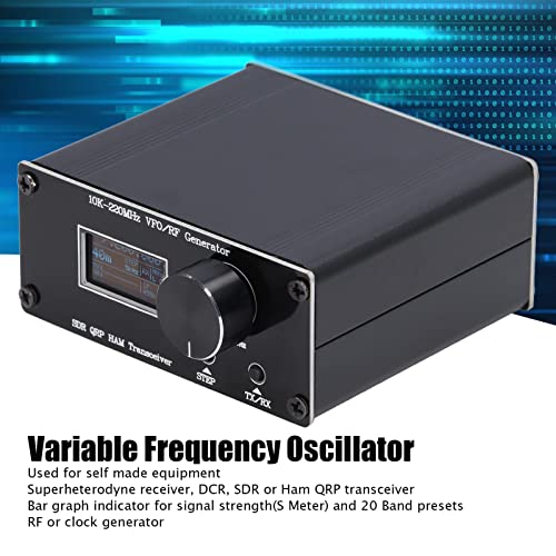Radio Transceiver, SDR QRP HF Transceiver 10kHz to 220MHz VFO Generator Superheterodyne Receiver with Bar Graph Indicator, High Stability HAM Variable Frequency Oscillator