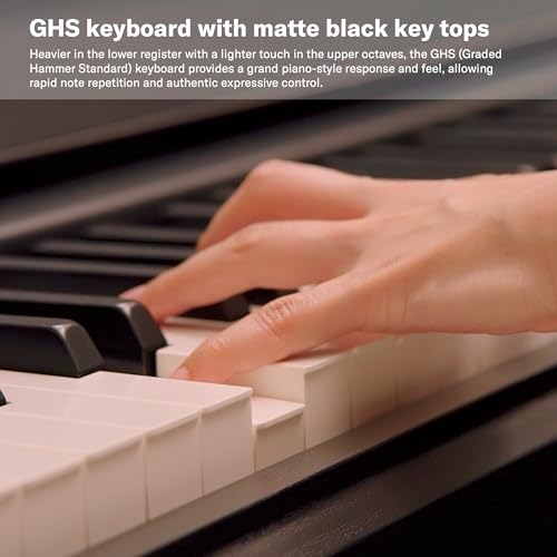 Yamaha Arius, 88-Key Weighted Action Digital Beginner and Intermediate Players, Dynamic Response, Grand Piano Sound, 3-Pedal Unit, Upright Design, Bench Included, Dark Rosewood (YDP105R)