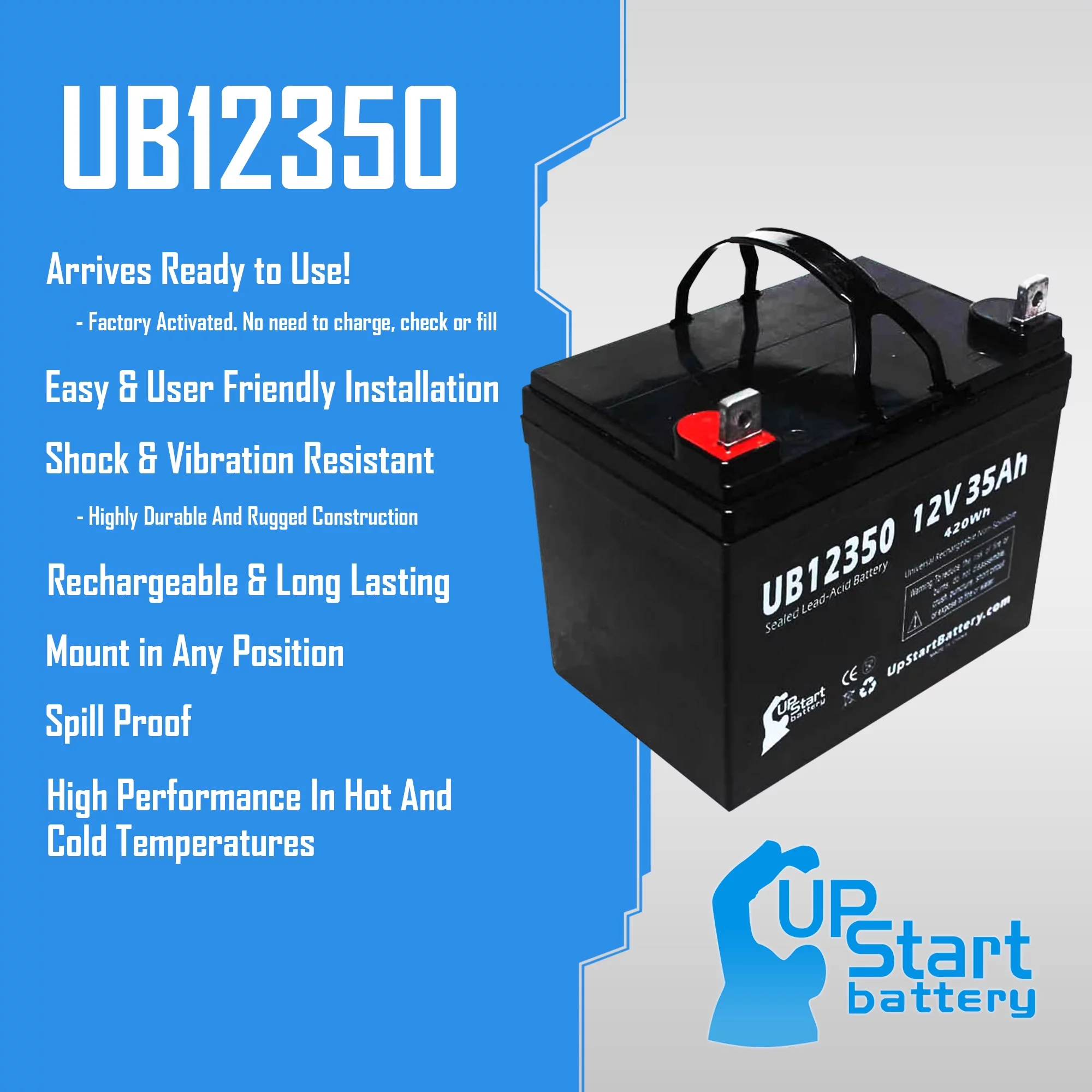 3x Pack - Compatible Suntech Regent3&4(newseries) Battery - Replacement UB12350 Universal Sealed Lead Acid Battery (12V, 35Ah, 35000mAh, L1 Terminal, AGM, SLA)