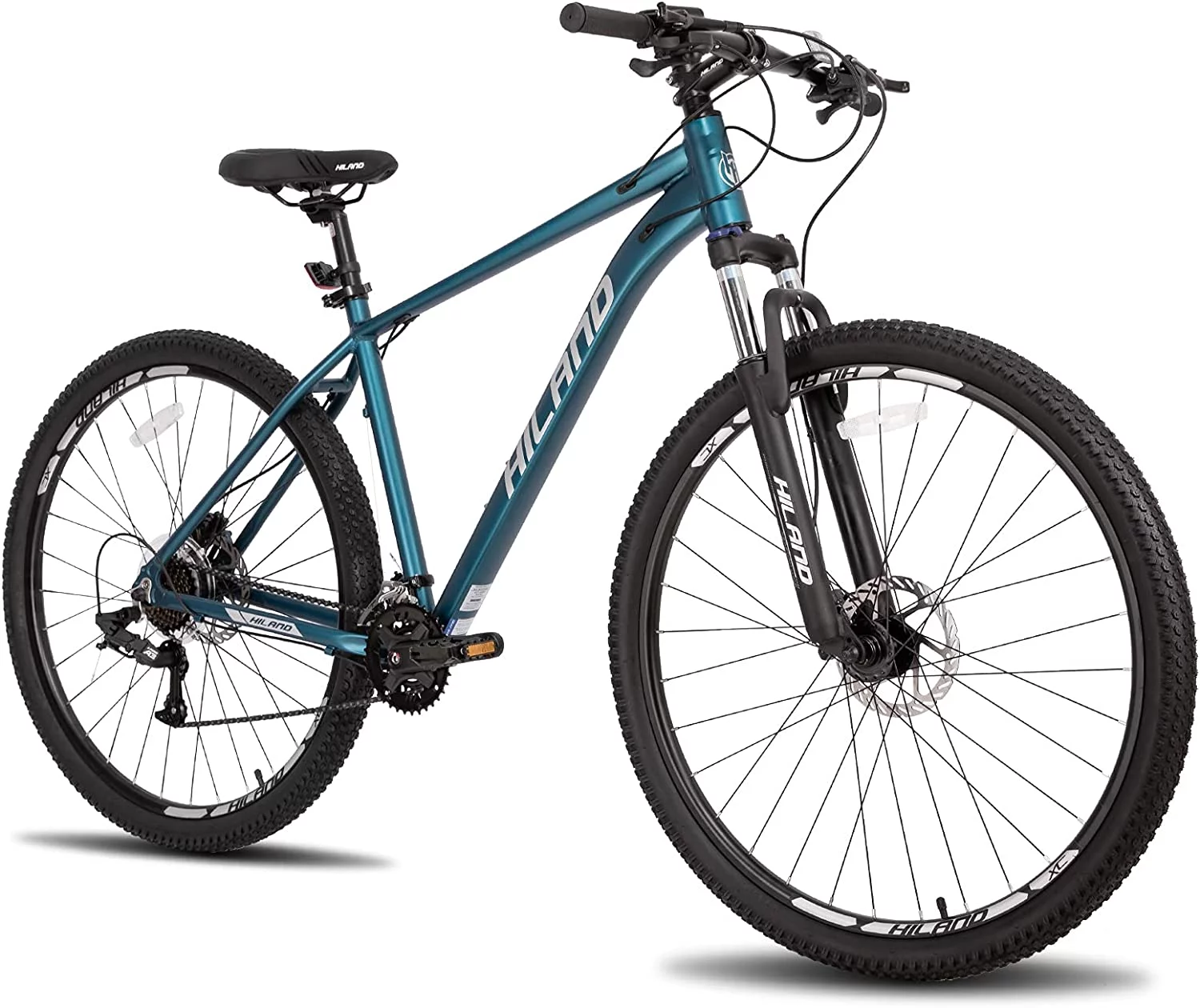 Hiland 29 inch Mountain Bike with Hydraulic Disc-Brake, Lock-Out Suspension Fork & 16 Speeds Shifter for Men 5'9