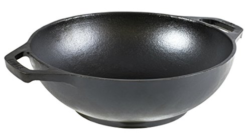 Lodge Pre-Seasoned Cast Iron Mini WOK - Dual Assist Handle - Use in the Oven, on the Stove, or on the Grill - 6.25 Inch