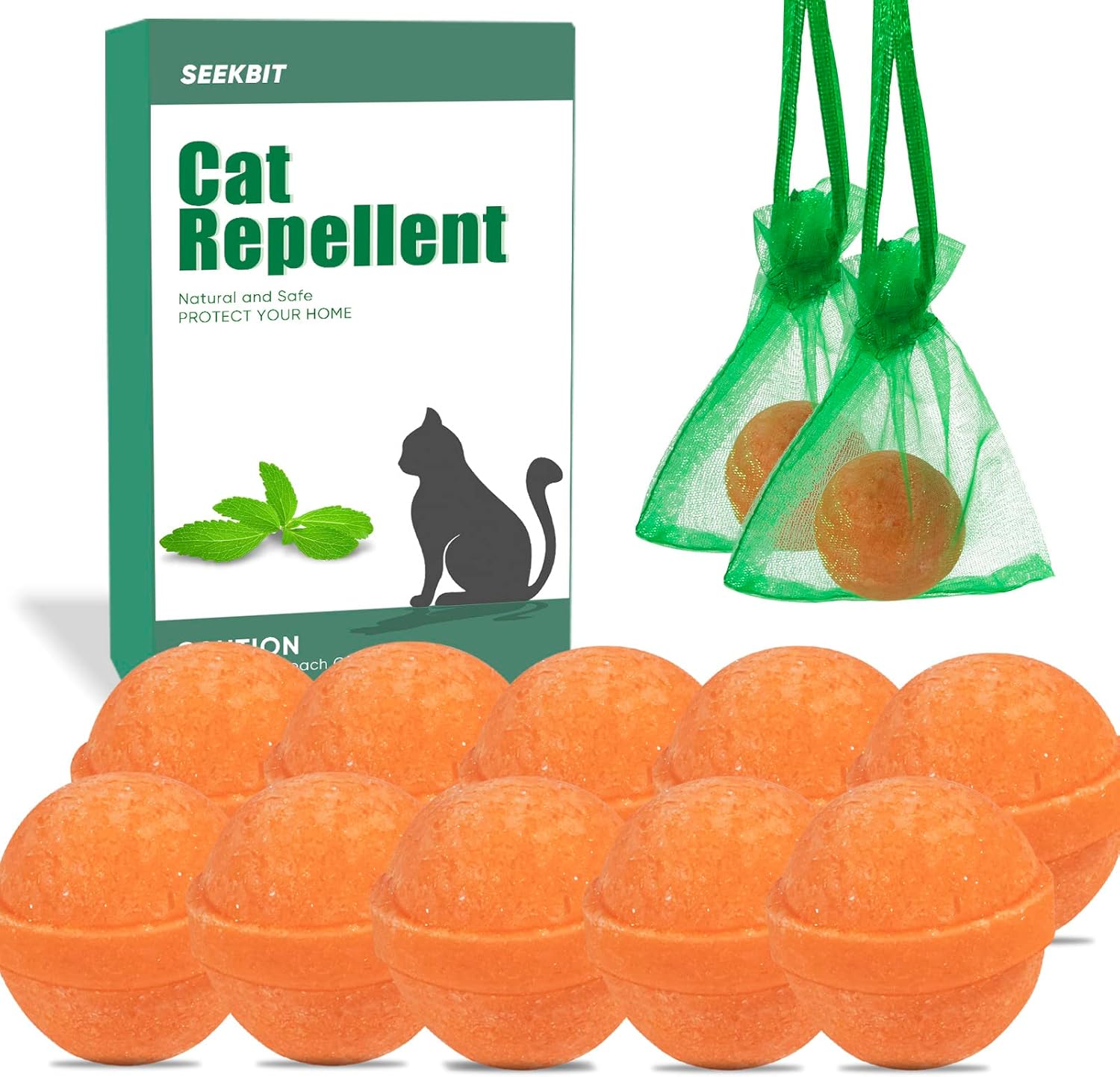 10 Pack Natural Cat Repellent Outdoor Indoor, Peppermint Oil Cat Deterrent Outdoor Repels Cat Dog Deer Rabbit from Garden Yard Lawn Home Keep Your Yard Lawn Porch Furniture Curtain from Cat Damages