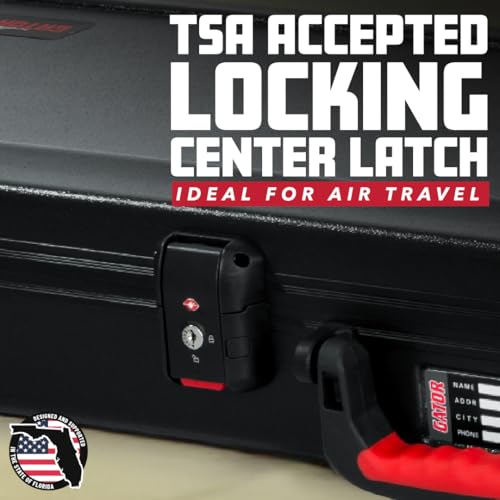 Gator Cases Molded Flight Case for Strat/Tele Style Electric Guitars with TSA Approved Locking Latch, (GTSA-GTRELEC)