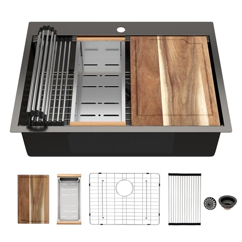 25 Inch Utility Laundry Sink Drop In 16 Gauge Stainless Steel Single Bowl Laundry Room Sink Laundry & Utility Room Kitchen Sinks 25