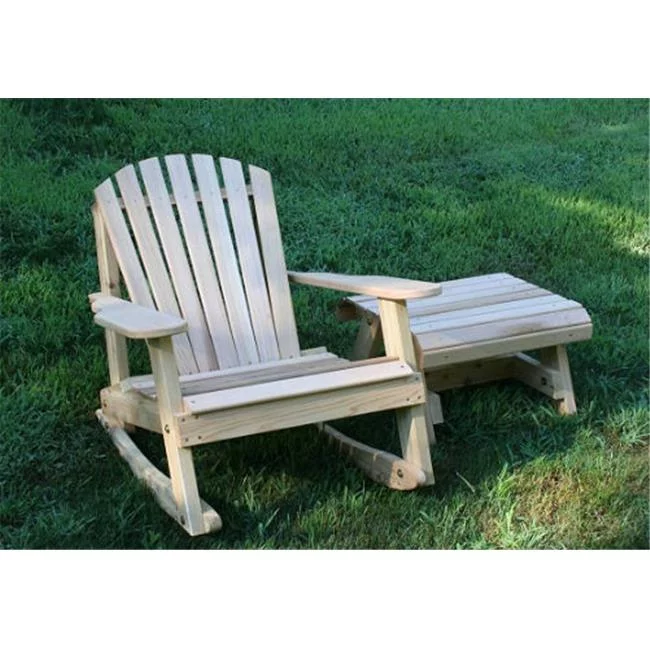 Creekvine Designs  Cedar American Forest Adirondack Rocker and Side Table Set - Natural
