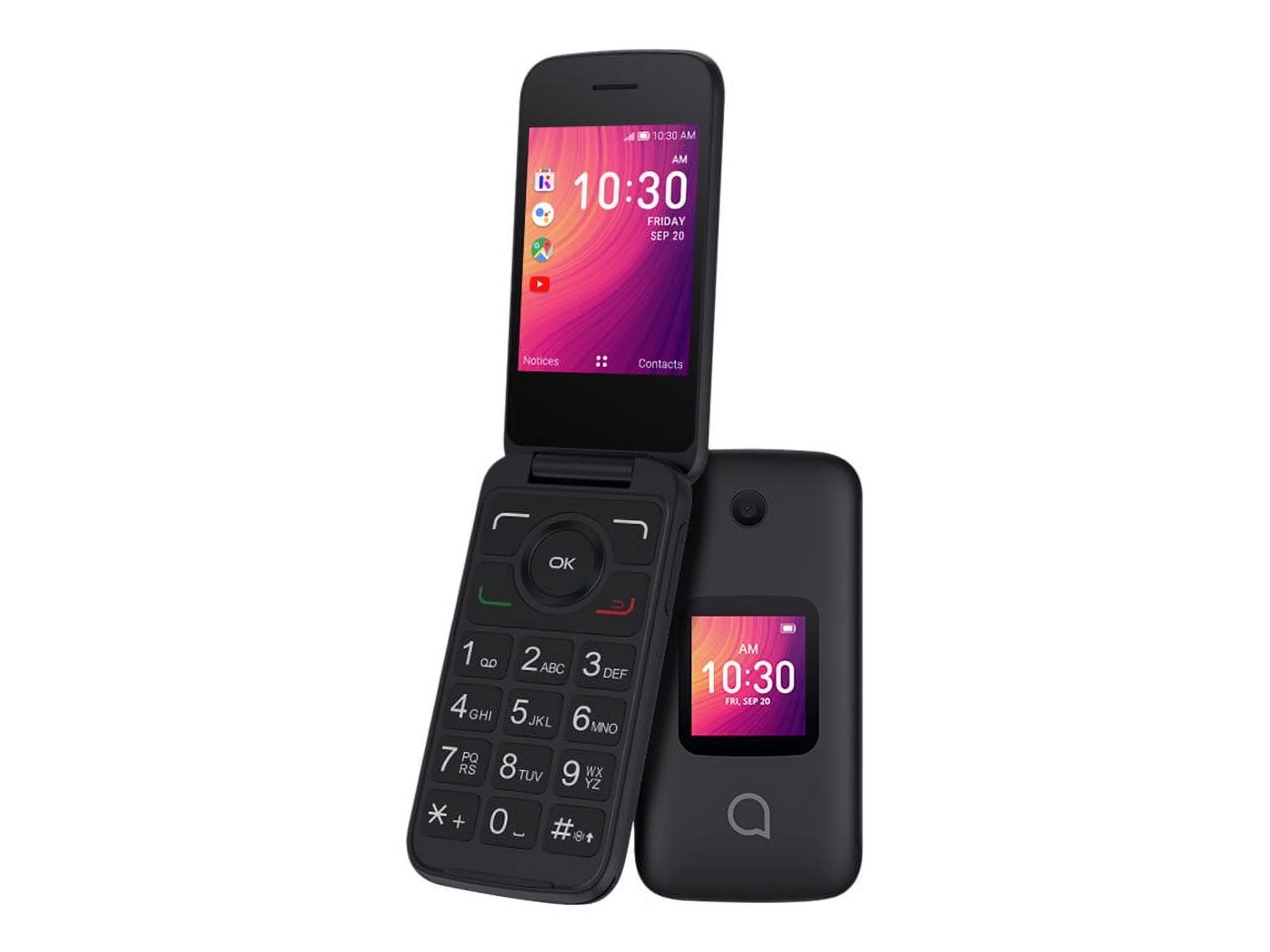 Alcatel Go Flip 3 - 4G feature phone - RAM 512 MB / Internal Memory 4 GB - microSD slot - LCD display - 320 x 240 pixels - rear camera 2 MP - prime black