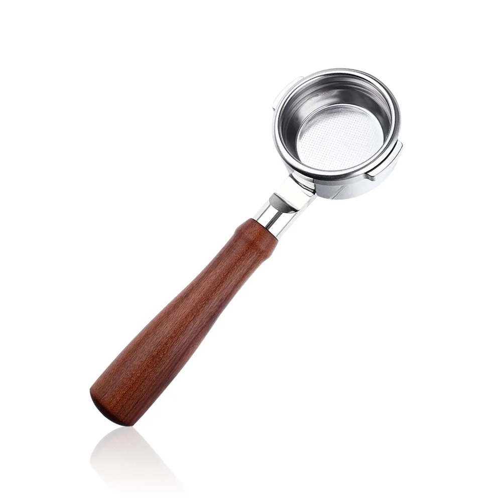 54mm Stainless Steel Bottomless Portafilter - Expresso Naked Portafilter - Solid Wood Handle - Includes Filter, Basket, Spoon, and Cleaning Brush - Replacement Parts for Breville - Walmart Compliant