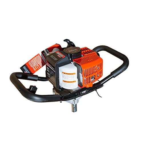 GardenTrax 52cc Earth Auger Combo Double Dirt Volume Dual Spiral EPA Compliant Post Hole Digger w/8Inch Auger Drill Bit