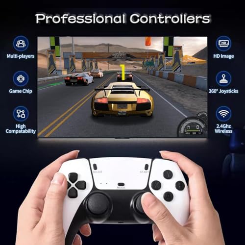 Upgrade Wireless Retro Game Console Stick, Nostalgia Gaming Stick, Plug & Play TV Video Gaming Stick with 128G & 30000+ Games, 4K HDMI Output,2.4G Wireless Controllers (128g(30000 Games))