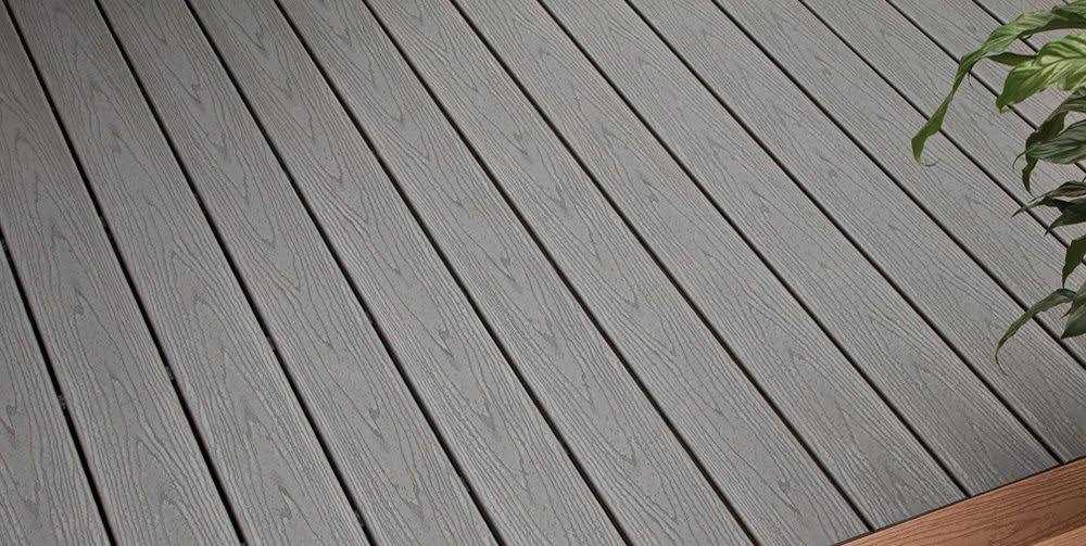 Trex Enhance Basics 1 in. x 6 in. x 12 ft. Clam Shell Grooved Edge Grey Composite Deck Board