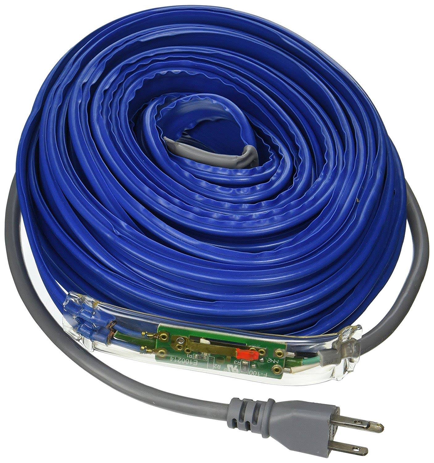 Wrap-On Pipe Heating 45' Cable with Thermostat, Dark Blue