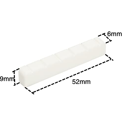 Miwayer 6 String Acoustic Guitar Bone Bridge Saddle and Nut Made of Real Bone