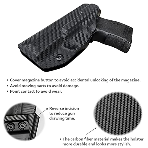Sig P365 Holster IWB Kydex Custom Fit: Sig Sauer P365 / P365 SAS / P365 X Pistol - Inside Waistband - Adj. Cant Retention - Cover Mag-Button - No Wear - No Jitter