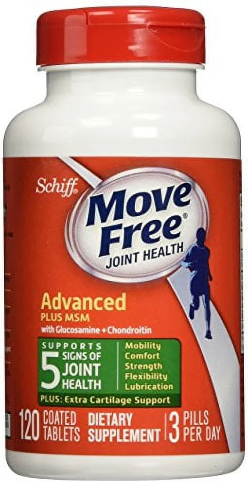 Schiff Move Free Advanced Plus Joint Health with MSM Tablets, 120 Ct, 2 Pack
